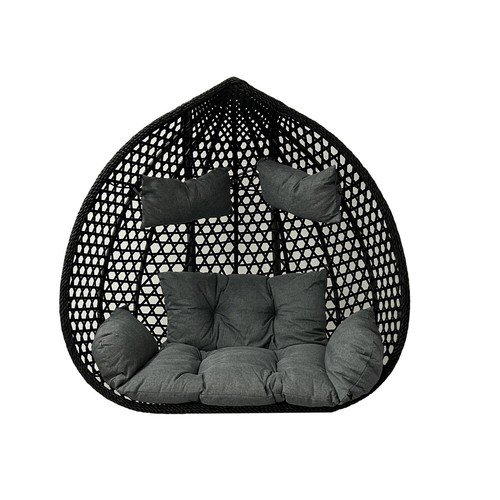 Double hanging egg chair black - chair,