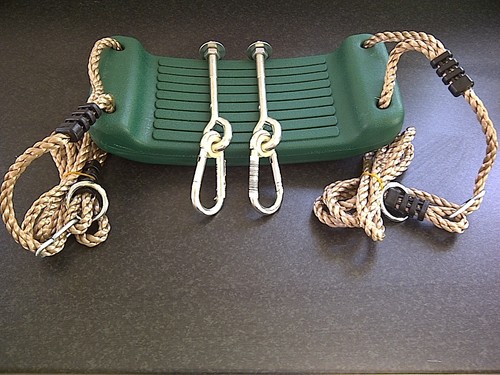 Green garden plastic swing - garden,