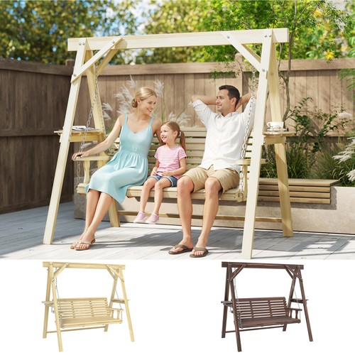 Seater wooden garden swing - 3,