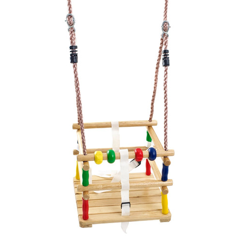 Wooden baby swing seat with - wooden,